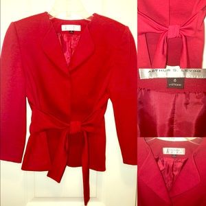 Tahari Red Front tie Jacket